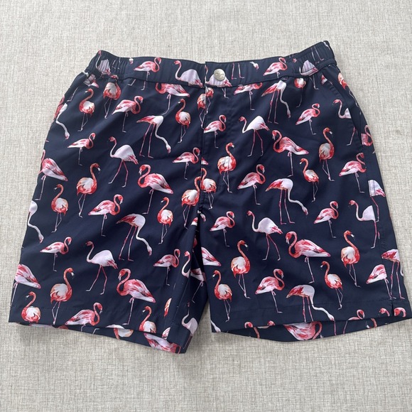 Other - Mosmann‎ Australia Swim Trunks Men's Medium Navy Pink Flamingo Beach Pool Resort